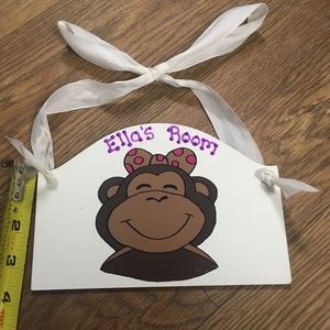 Ella’s room door monkey sign